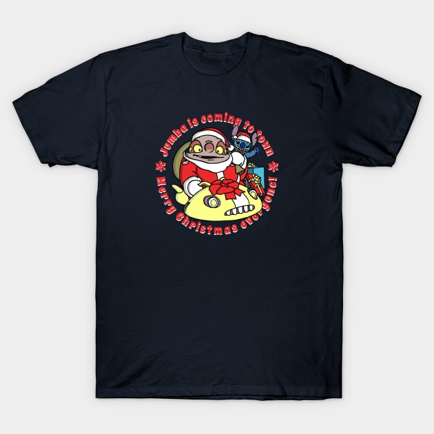 Merry Xmas! Jumba and Stitch are coming to town T-Shirt by ManicMonkeyPix